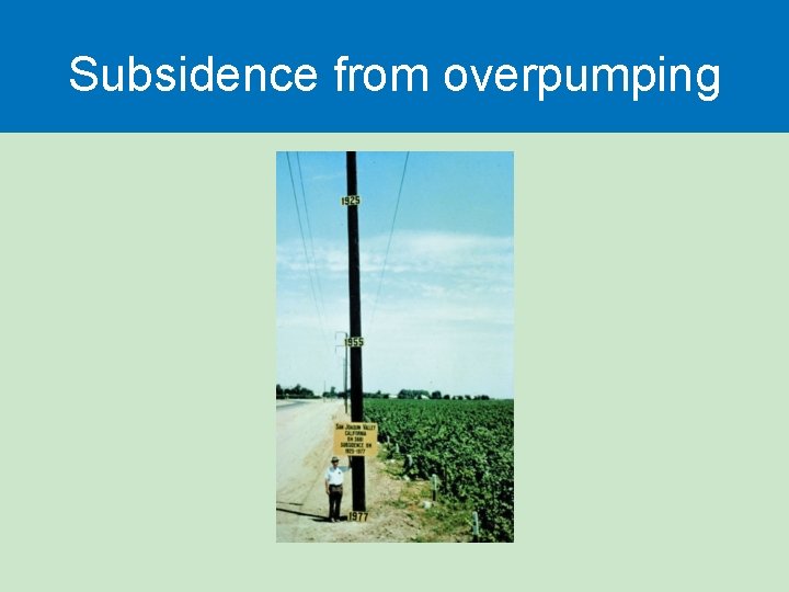 Subsidence from overpumping 