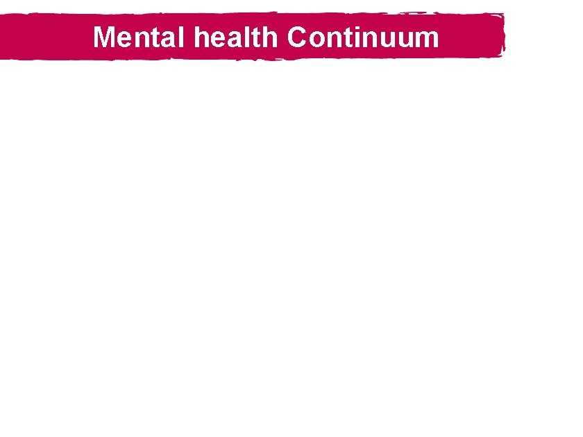 Mental health Continuum 