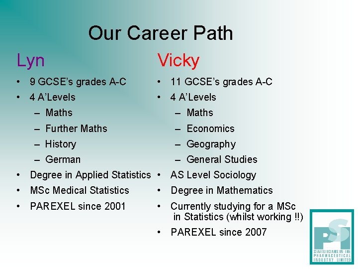 Our Career Path Lyn Vicky • 9 GCSE’s grades A-C • 11 GCSE’s grades Our Career Path Lyn Vicky • 9 GCSE’s grades A-C • 11 GCSE’s grades