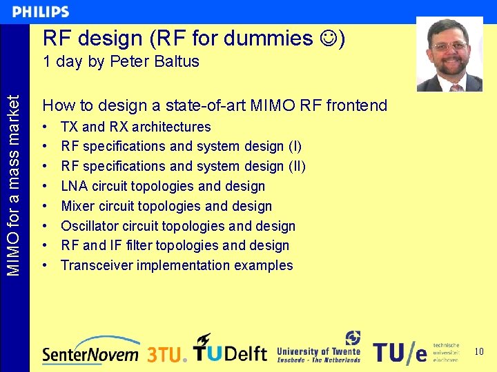 RF design (RF for dummies ) MIMO for a mass market 1 day by RF design (RF for dummies ) MIMO for a mass market 1 day by
