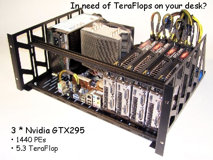 In need of Tera. Flops on your desk? 3 * Nvidia GTX 295 •