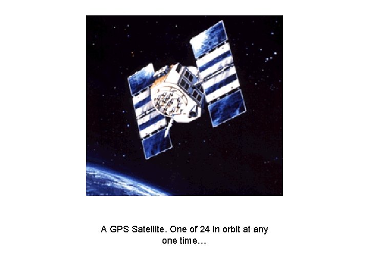 A GPS Satellite. One of 24 in orbit at any one time… 