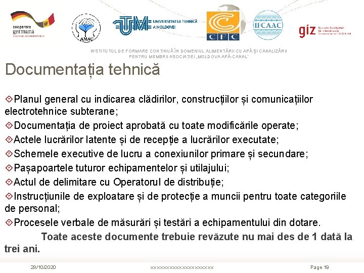 INSTITUTUL DE FORMARE CONTINUĂ ÎN DOMENIUL ALIMENTĂRII CU APĂ ŞI CANALIZĂRII PENTRU MEMBRII ASOCIAȚIEI