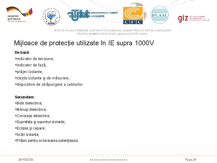 INSTITUTUL DE FORMARE CONTINUĂ ÎN DOMENIUL ALIMENTĂRII CU APĂ ŞI CANALIZĂRII PENTRU MEMBRII ASOCIAȚIEI