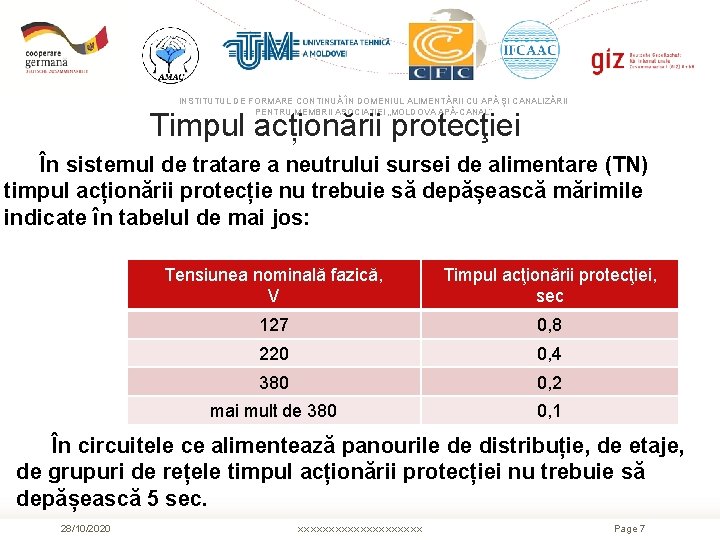 INSTITUTUL DE FORMARE CONTINUĂ ÎN DOMENIUL ALIMENTĂRII CU APĂ ŞI CANALIZĂRII PENTRU MEMBRII ASOCIAȚIEI