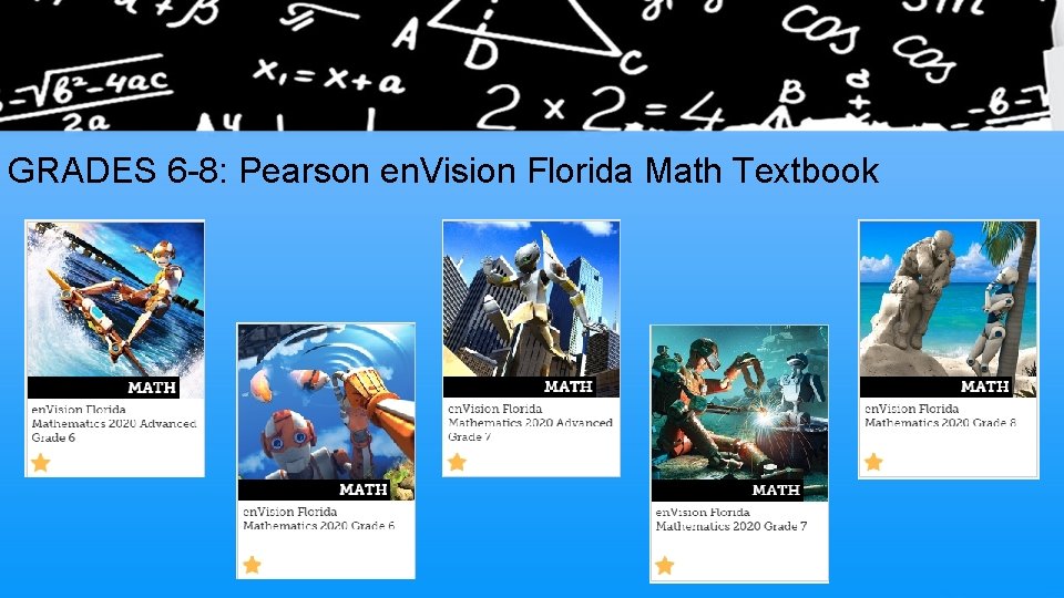GRADES 6 -8: Pearson en. Vision Florida Math Textbook 
