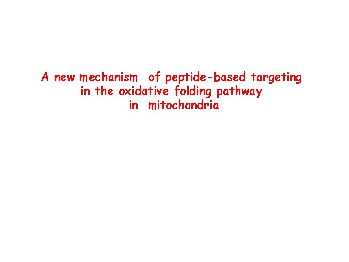 A new mechanism of peptide-based targeting in the oxidative folding pathway in mitochondria 