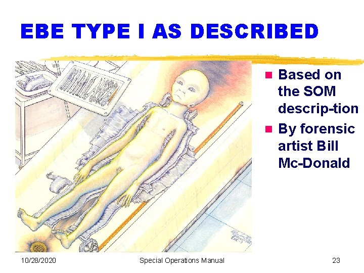 EBE TYPE I AS DESCRIBED Based on the SOM descrip-tion By forensic artist Bill