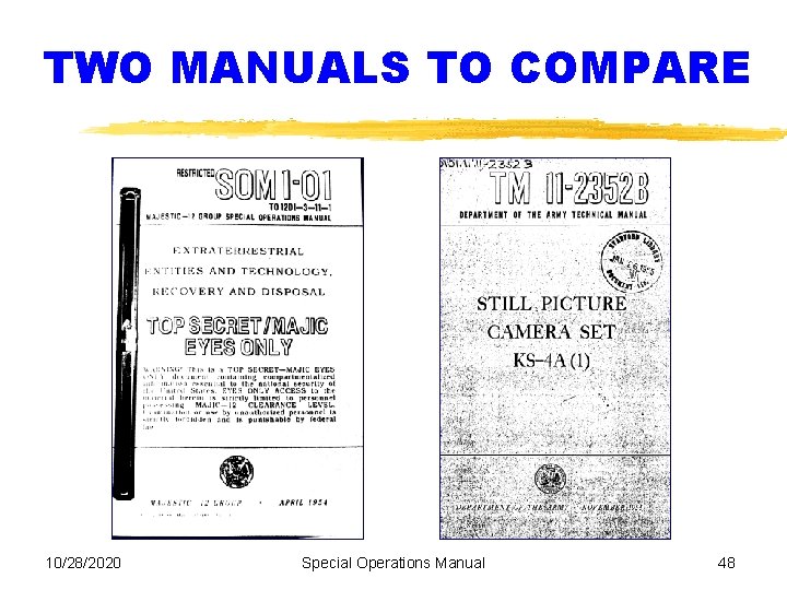 TWO MANUALS TO COMPARE 10/28/2020 Special Operations Manual 48 