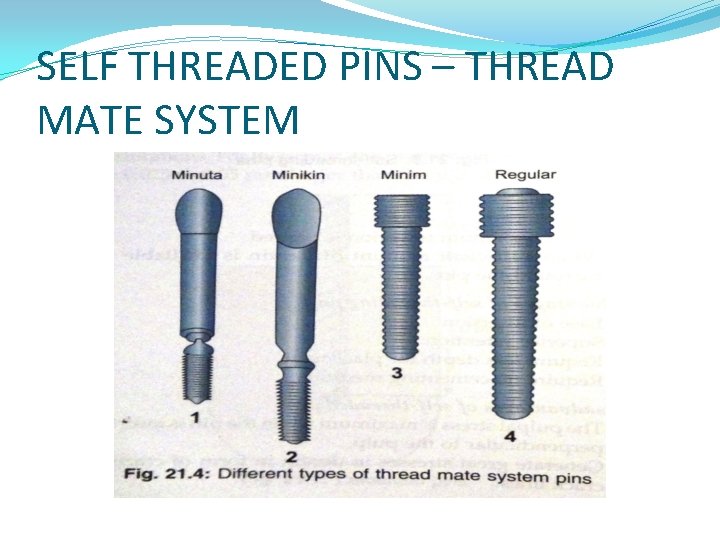 SELF THREADED PINS – THREAD MATE SYSTEM 
