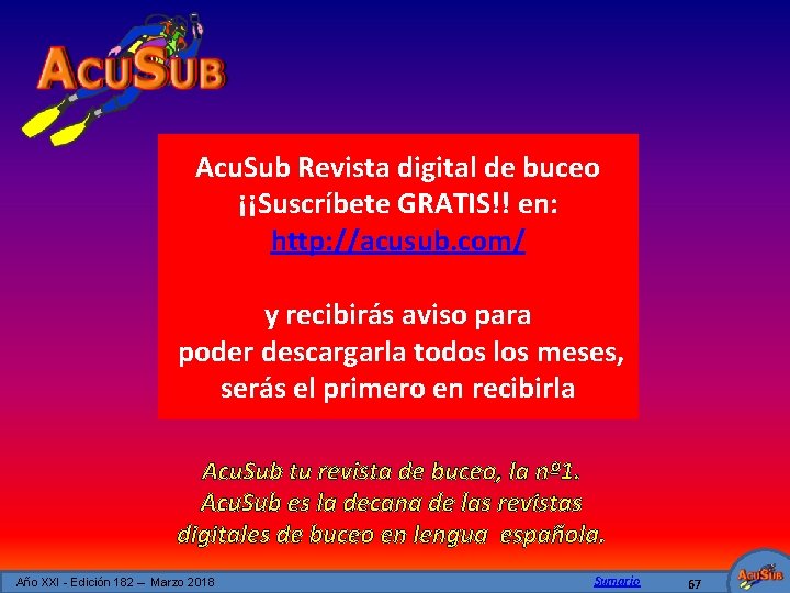 Acu. Sub Revista digital de buceo ¡¡Suscríbete GRATIS!! en: http: //acusub. com/ y recibirás