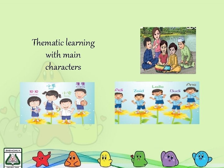 Thematic learning with main characters 