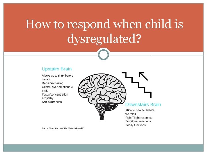 How to respond when child is dysregulated? 
