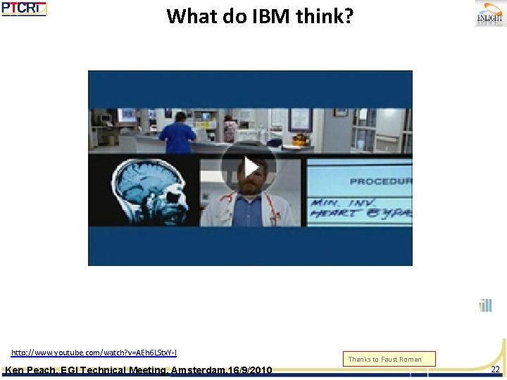 What do IBM think? http: //www. youtube. com/watch? v=AEh 6 LStx. Y-I Ken Peach,