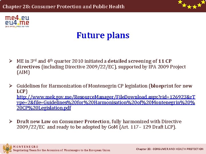 Chapter 28: Consumer Protection and Public Health Future plans Ø ME in 3 rd Chapter 28: Consumer Protection and Public Health Future plans Ø ME in 3 rd