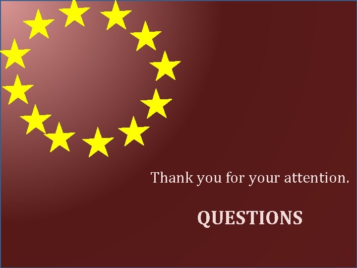 Thank you for your attention. QUESTIONS Thank you for your attention. QUESTIONS