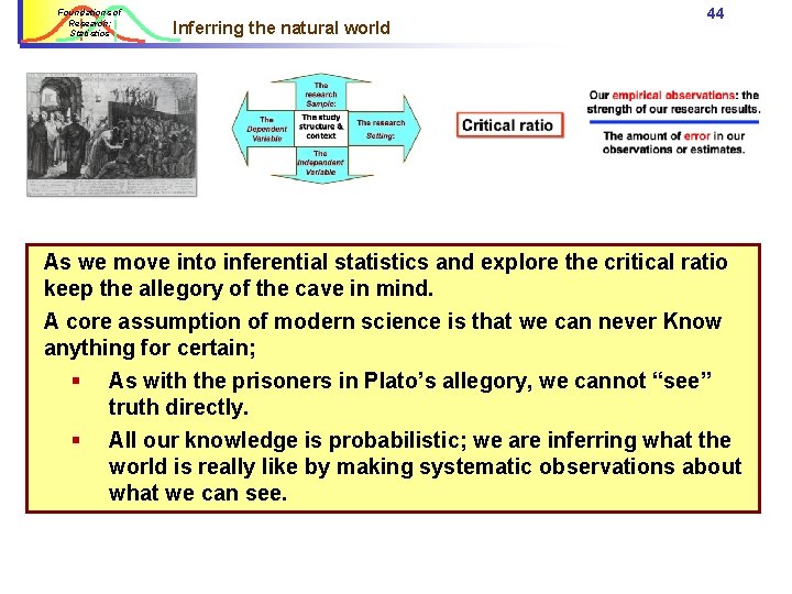 Foundations of Research: Statistics Inferring the natural world 44 As we move into inferential Foundations of Research: Statistics Inferring the natural world 44 As we move into inferential