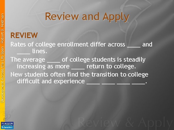 Review and Apply REVIEW Rates of college enrollment differ across ____ and ____ lines.