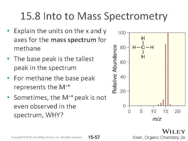 15. 8 Into to Mass Spectrometry • Explain the units on the x and