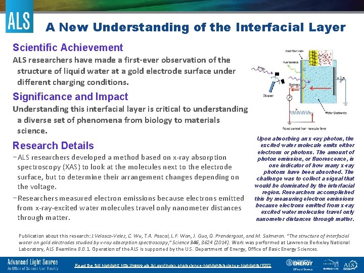 A New Understanding of the Interfacial Layer Scientific Achievement ALS researchers have made a