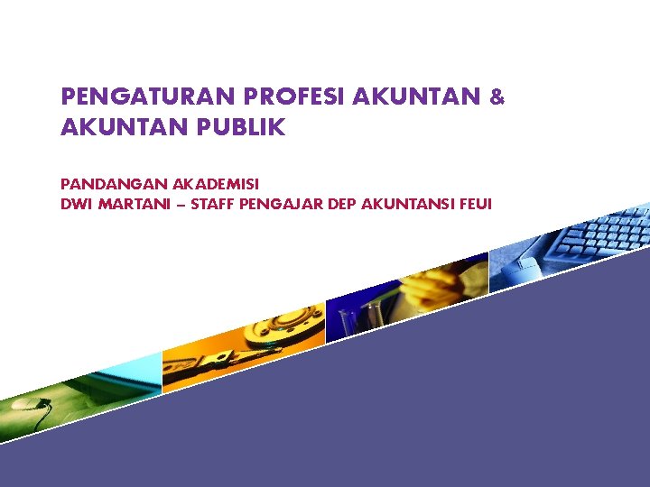 PENGATURAN PROFESI AKUNTAN & AKUNTAN PUBLIK PANDANGAN AKADEMISI DWI MARTANI – STAFF PENGAJAR DEP