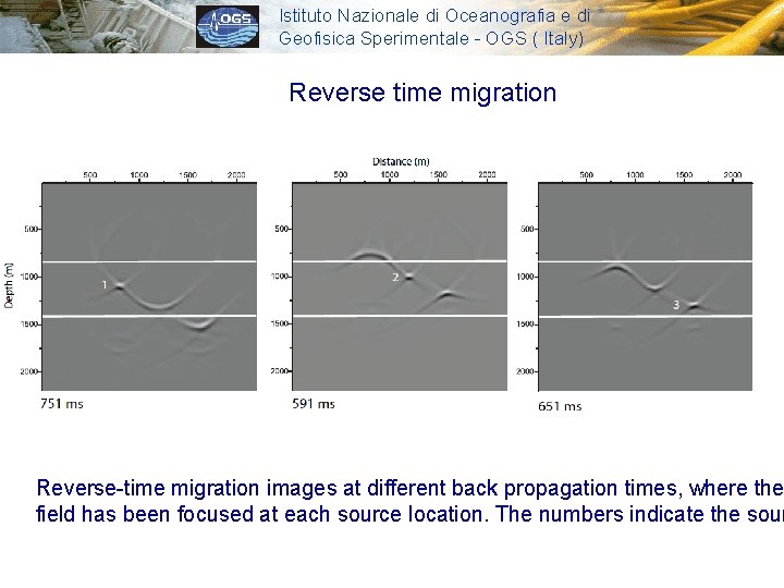 Istituto Nazionale di Oceanografia e di Geofisica Sperimentale - OGS ( Italy) Reverse time
