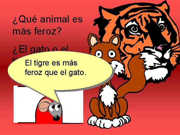 ¿Qué animal es más feroz? ¿El gato o el tigre? El tigre es más