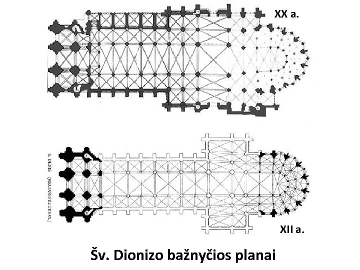 XX a. XII a. Šv. Dionizo bažnyčios planai XX a. XII a. Šv. Dionizo bažnyčios planai