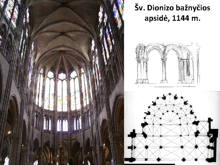 Šv. Dionizo bažnyčios apsidė, 1144 m. Šv. Dionizo bažnyčios apsidė, 1144 m.