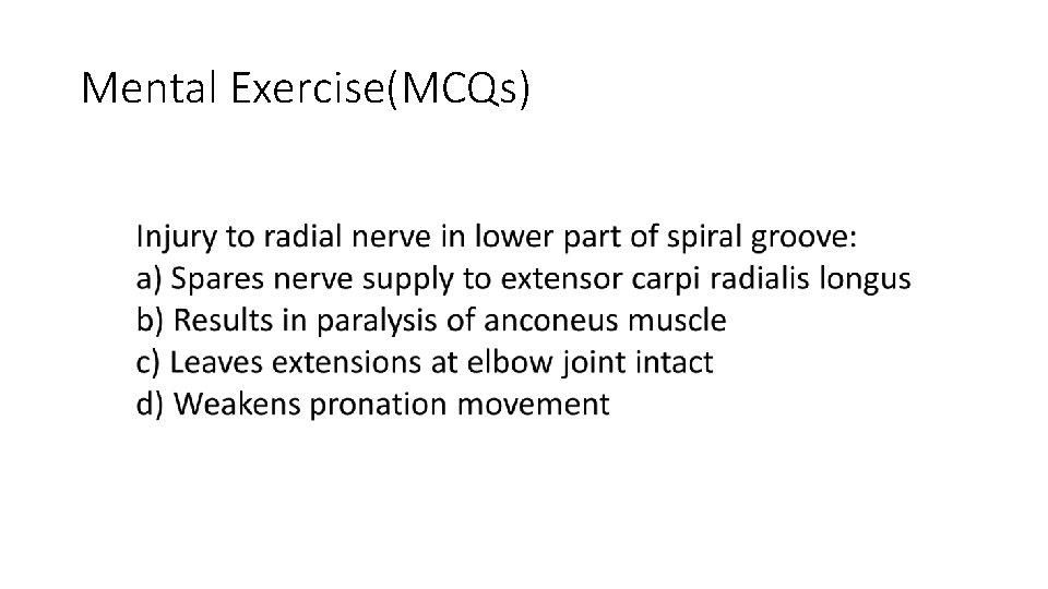 Mental Exercise(MCQs) 