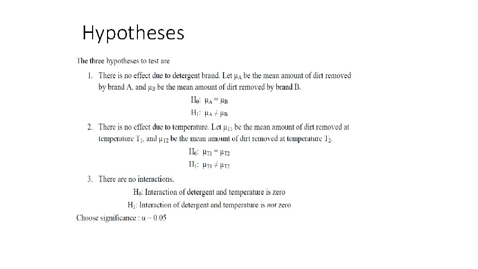 Hypotheses 