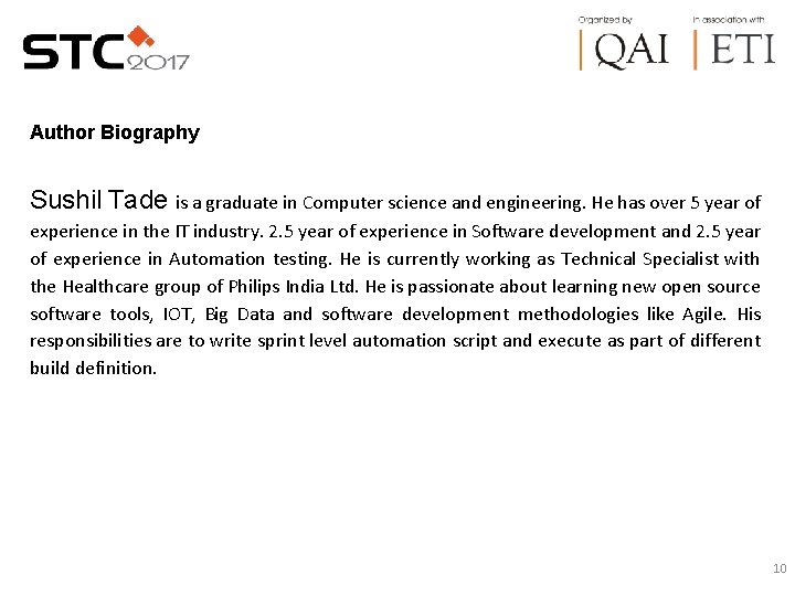 Author Biography Sushil Tade is a graduate in Computer science and engineering. He has