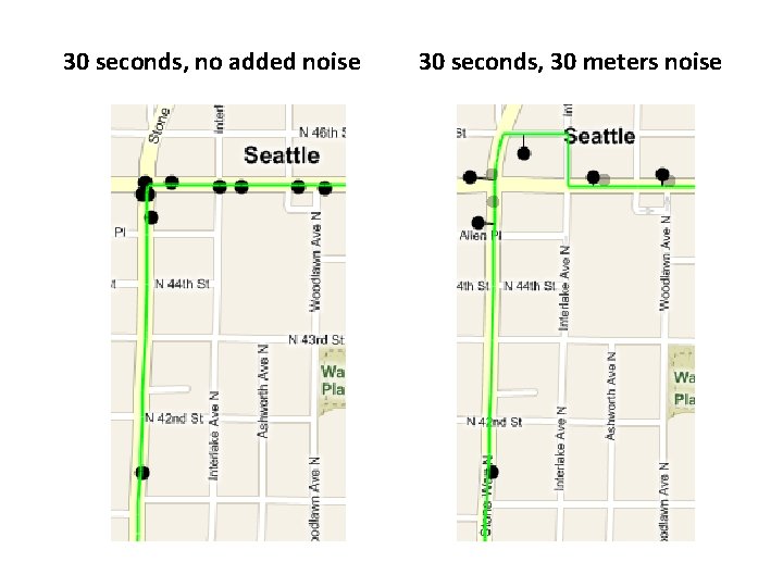 30 seconds, no added noise 30 seconds, 30 meters noise 