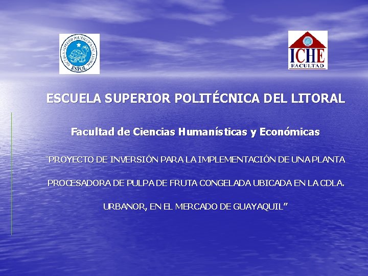 ESCUELA SUPERIOR POLITÉCNICA DEL LITORAL Facultad de Ciencias Humanísticas y Económicas “PROYECTO DE INVERSIÓN