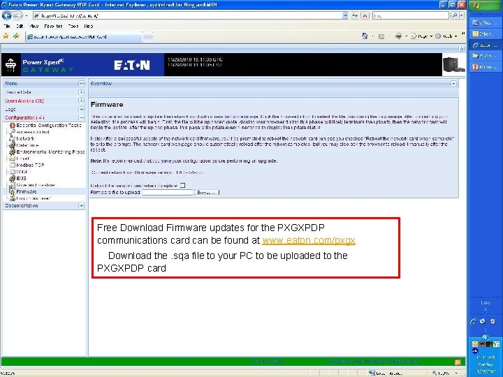 Free Download Firmware updates for the PXGXPDP communications card can be found at www.