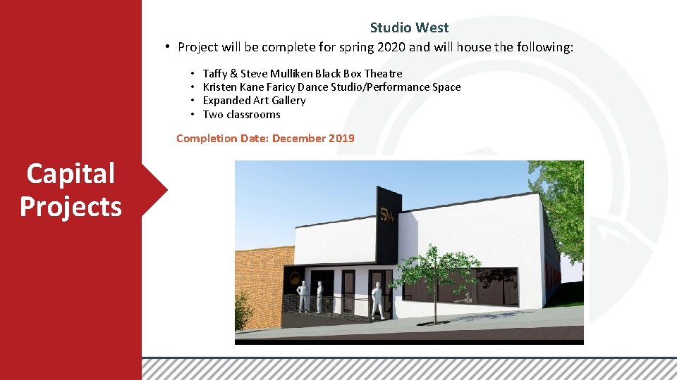 Studio West • Project will be complete for spring 2020 and will house the