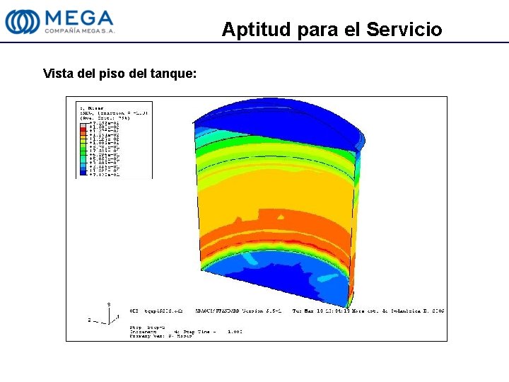 Aptitud para el Servicio Vista del piso del tanque: 
