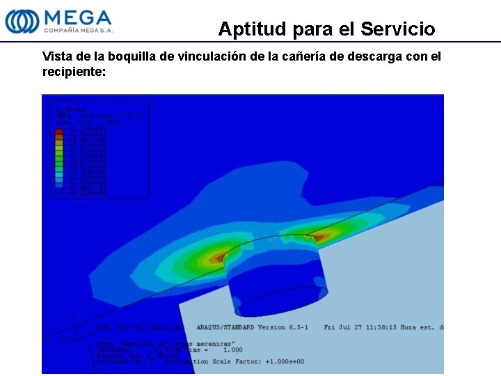 Aptitud para el Servicio Vista de la boquilla de vinculación de la cañería de