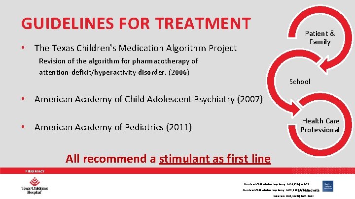 GUIDELINES FOR TREATMENT • The Texas Children's Medication Algorithm Project Revision of the algorithm