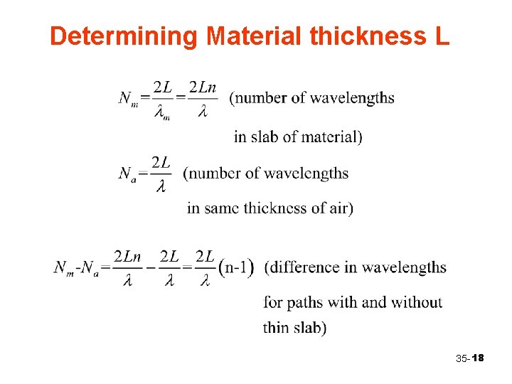 Determining Material thickness L 35 - 18 