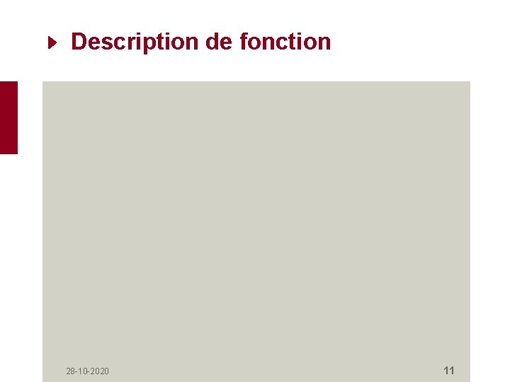 Description de fonction 28 -10 -2020 11 