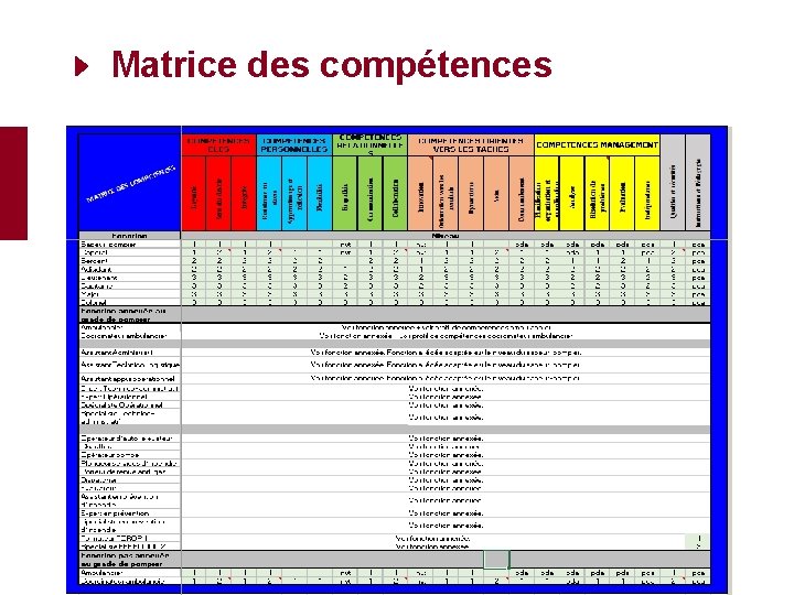 Matrice des compétences 12 