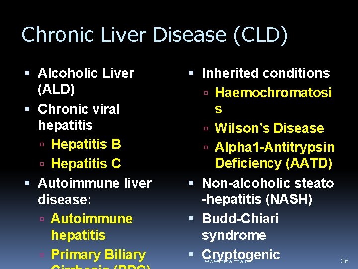 Chronic Liver Disease (CLD) Alcoholic Liver (ALD) Chronic viral hepatitis Hepatitis B Hepatitis C Chronic Liver Disease (CLD) Alcoholic Liver (ALD) Chronic viral hepatitis Hepatitis B Hepatitis C