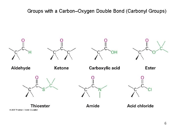 Groups with a Carbon–Oxygen Double Bond (Carbonyl Groups) 6 