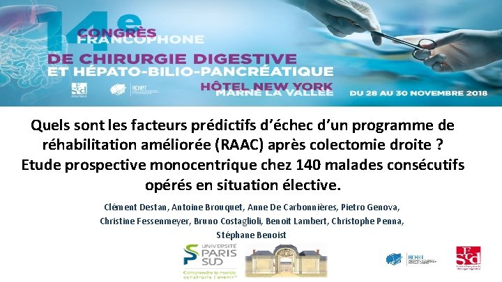 Quels sont les facteurs prédictifs d’échec d’un programme de réhabilitation améliorée (RAAC) après colectomie