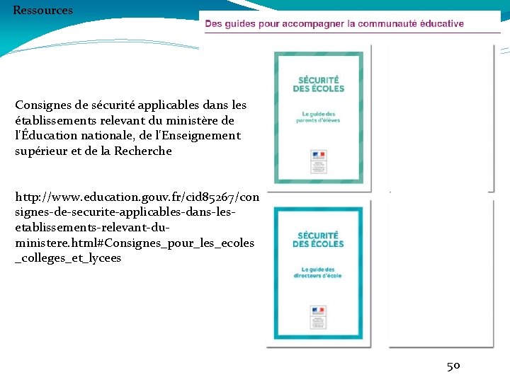 Ressources Consignes de sécurité applicables dans les établissements relevant du ministère de l'Éducation nationale,