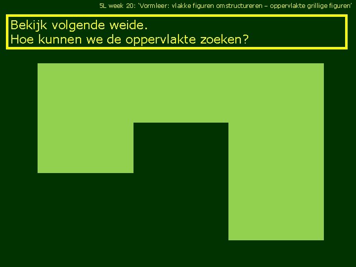 5 L week 20: ‘Vormleer: vlakke figuren omstructureren – oppervlakte grillige figuren’ Bekijk volgende