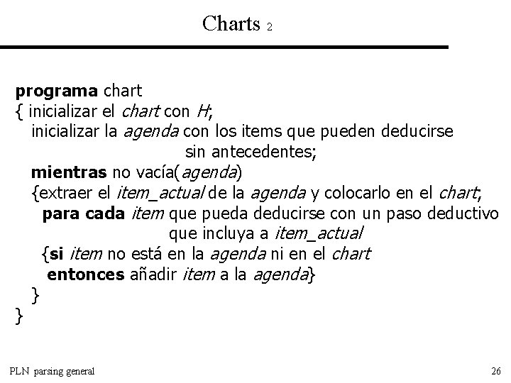 Charts 2 programa chart { inicializar el chart con H; inicializar la agenda con