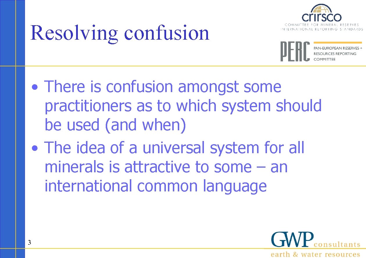 Resolving confusion • There is confusion amongst some practitioners as to which system should