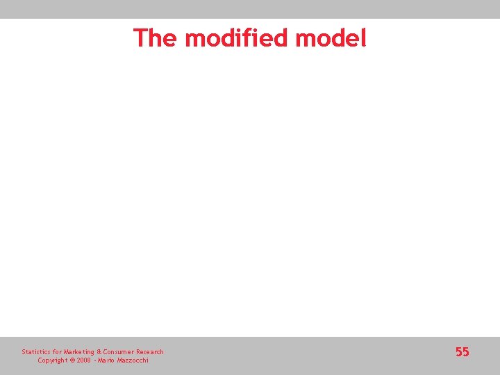 The modified model Statistics for Marketing & Consumer Research Copyright © 2008 - Mario